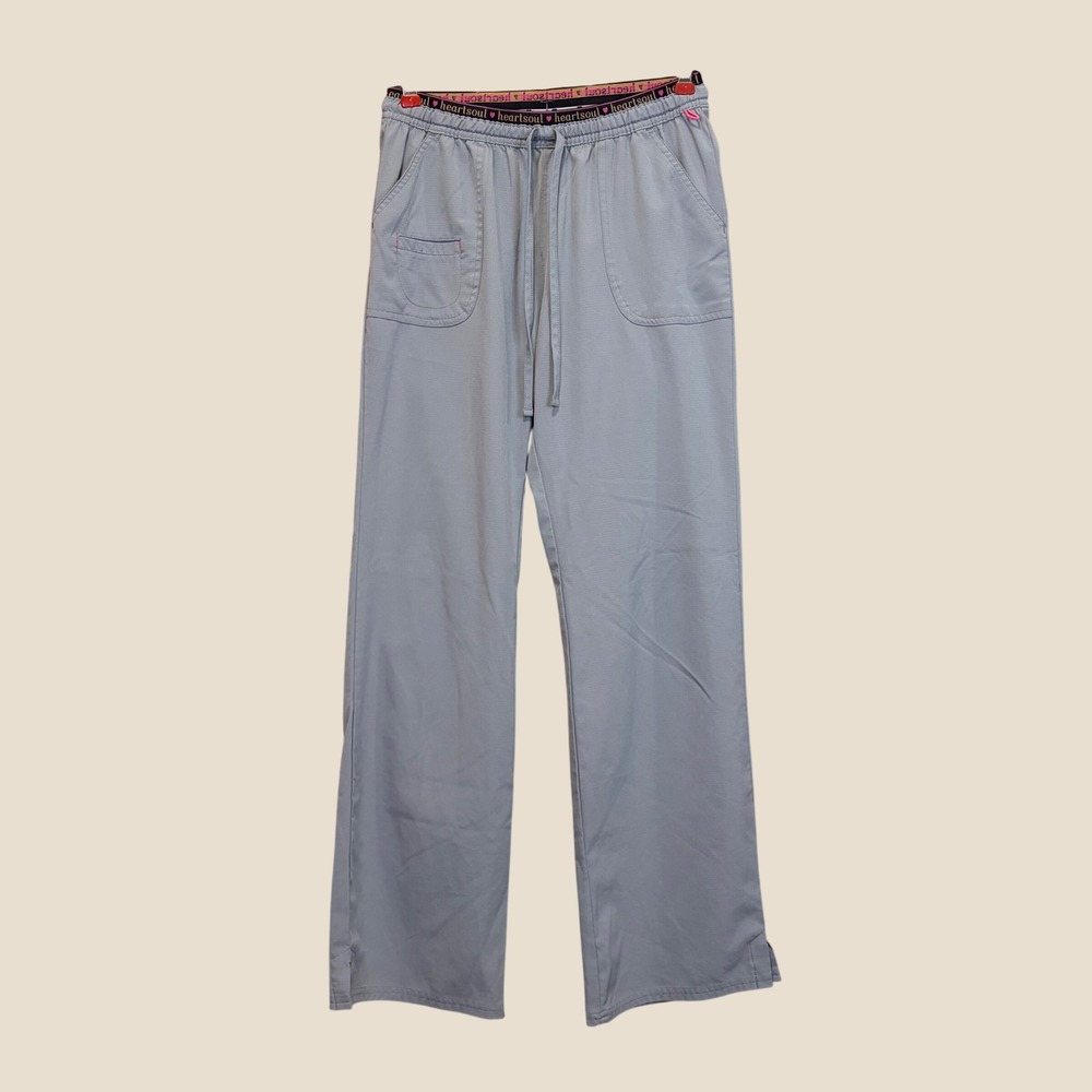 Heartsoul Scrub Pants Women Small Grey Ripstop Utility Straight Leg Comfort